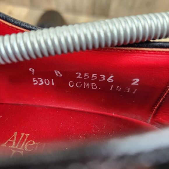 Mens Allen Edmonds Spencer size 9 Black Patent Leather Oxford Dress Shoes - Picture 8 of 8